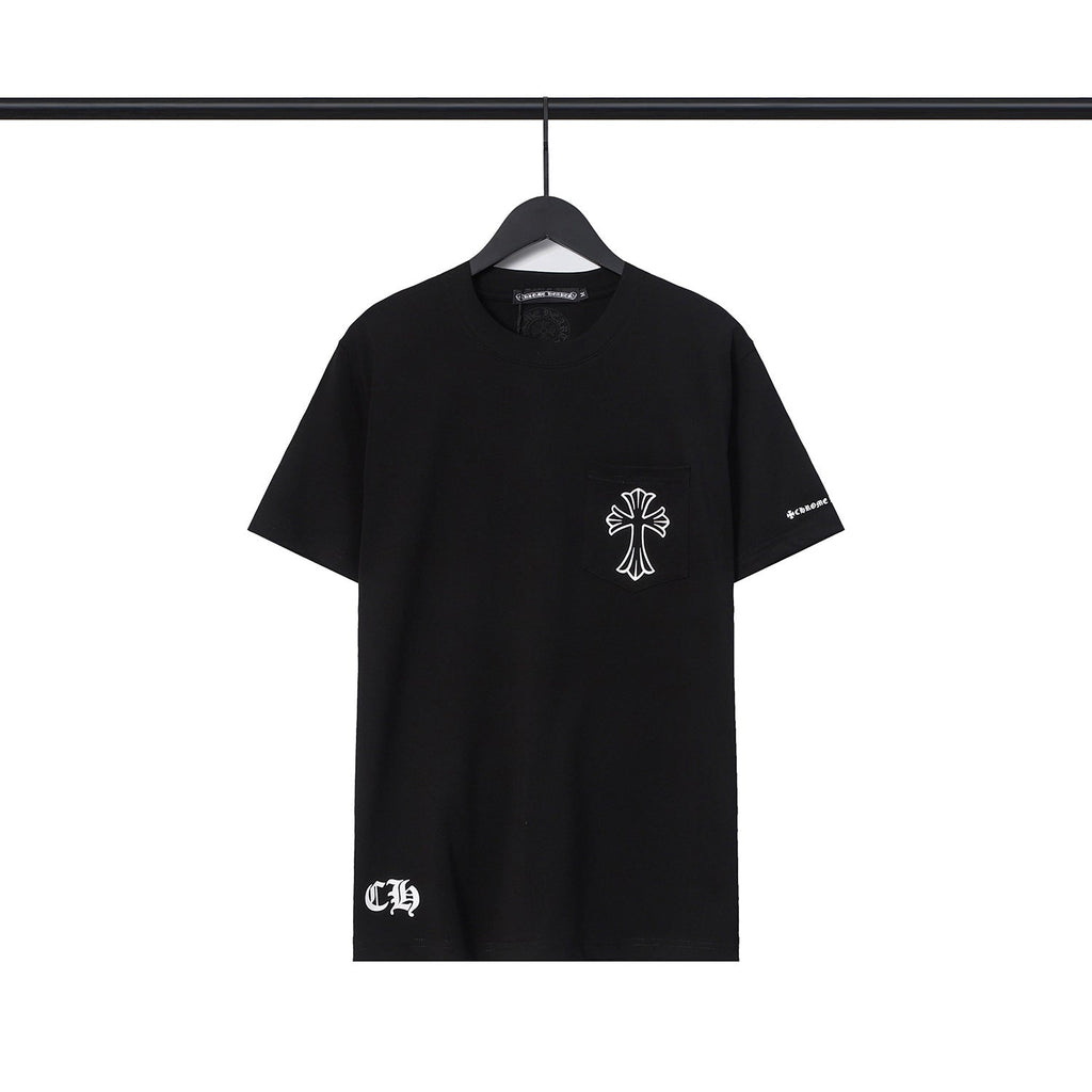 CHH Chrome Heart T Shirts Sanskrit Color Printing Loose Casual Crew Neck Short Sleeve T-Shirt