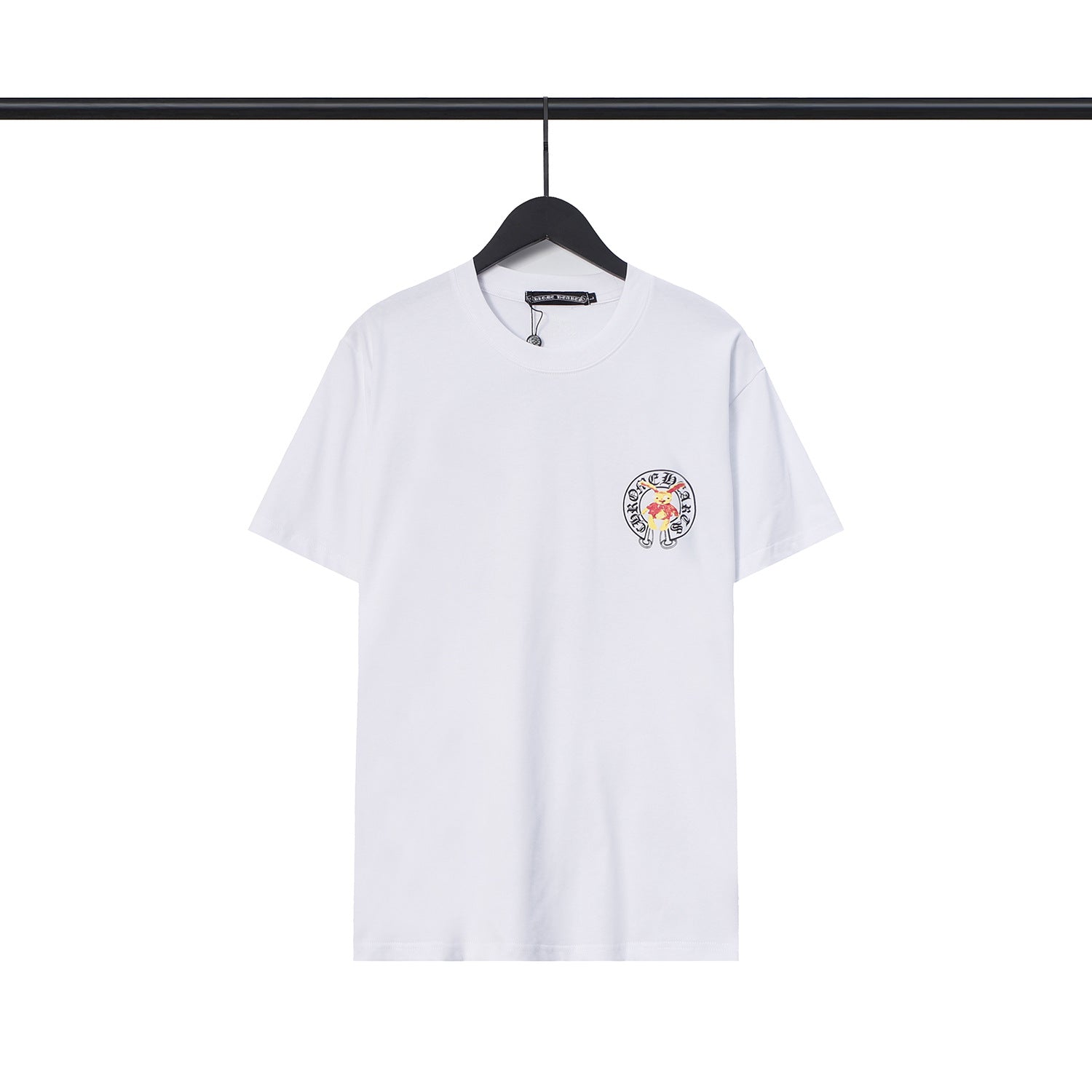 CHH Chrome Heart T Shirts Croix Cross Leather Printed Short Sleeve T-Shirt